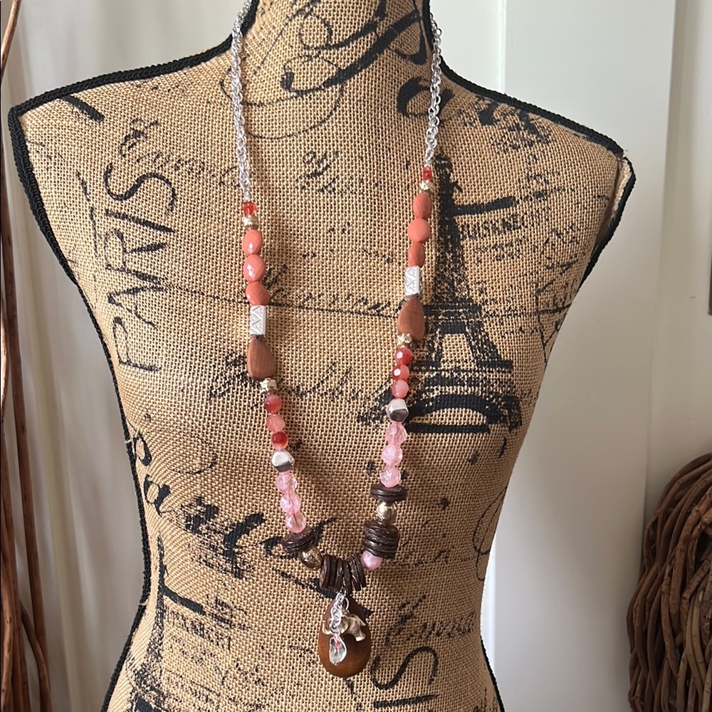 Chico's Pink and Brown Necklace